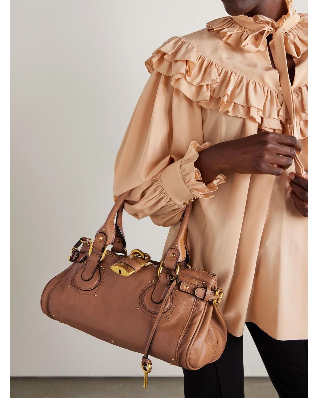Chloé Natural Paddington Embellished Leather Tote