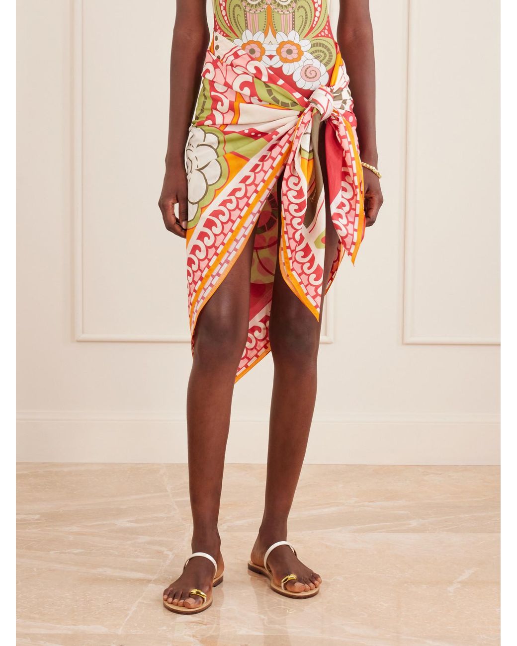 LaDoubleJ Red Pareo Printed Jersey Pareo