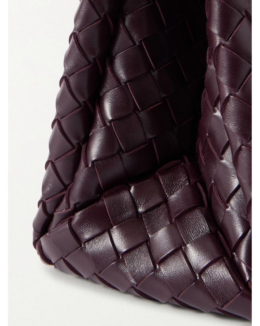 Bottega Veneta Purple Campana Small Intrecciato Leather Shoulder Bag
