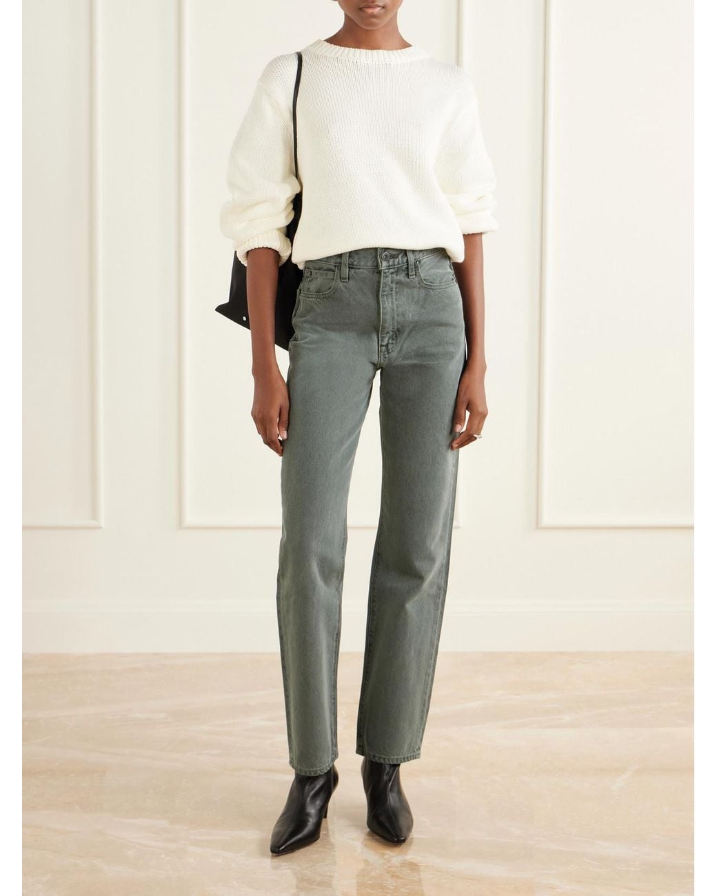 SLVRLAKE Denim Gray London High-Rise Straight-Leg Jeans