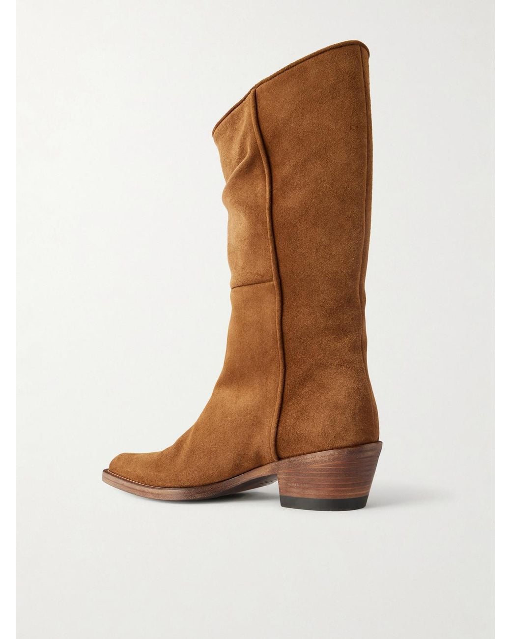 Khaite Brown Clive Suede Knee Boots