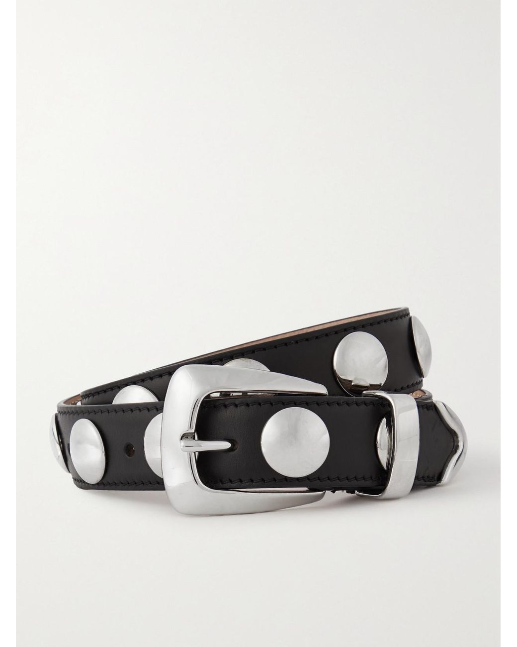 Khaite Black The Benny Studded Leather Belt