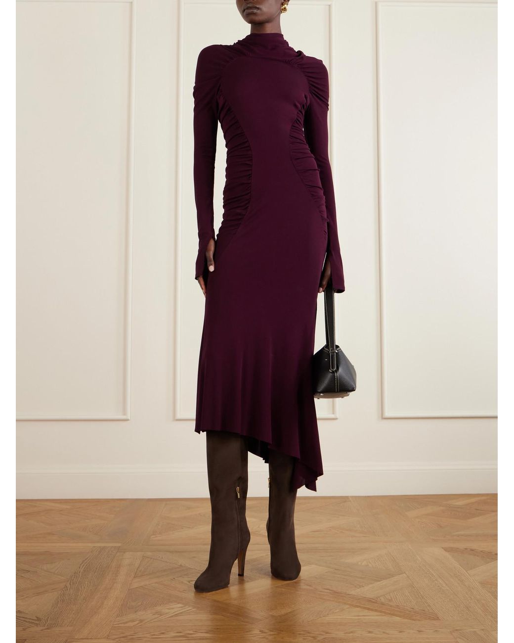 Ferragamo Brown Nylu 95 Nubuck Knee Boots