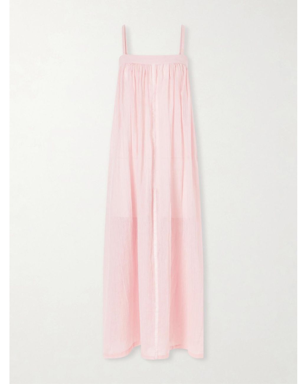 Lemlem Pink Eda Cotton-Gauze Maxi Dress