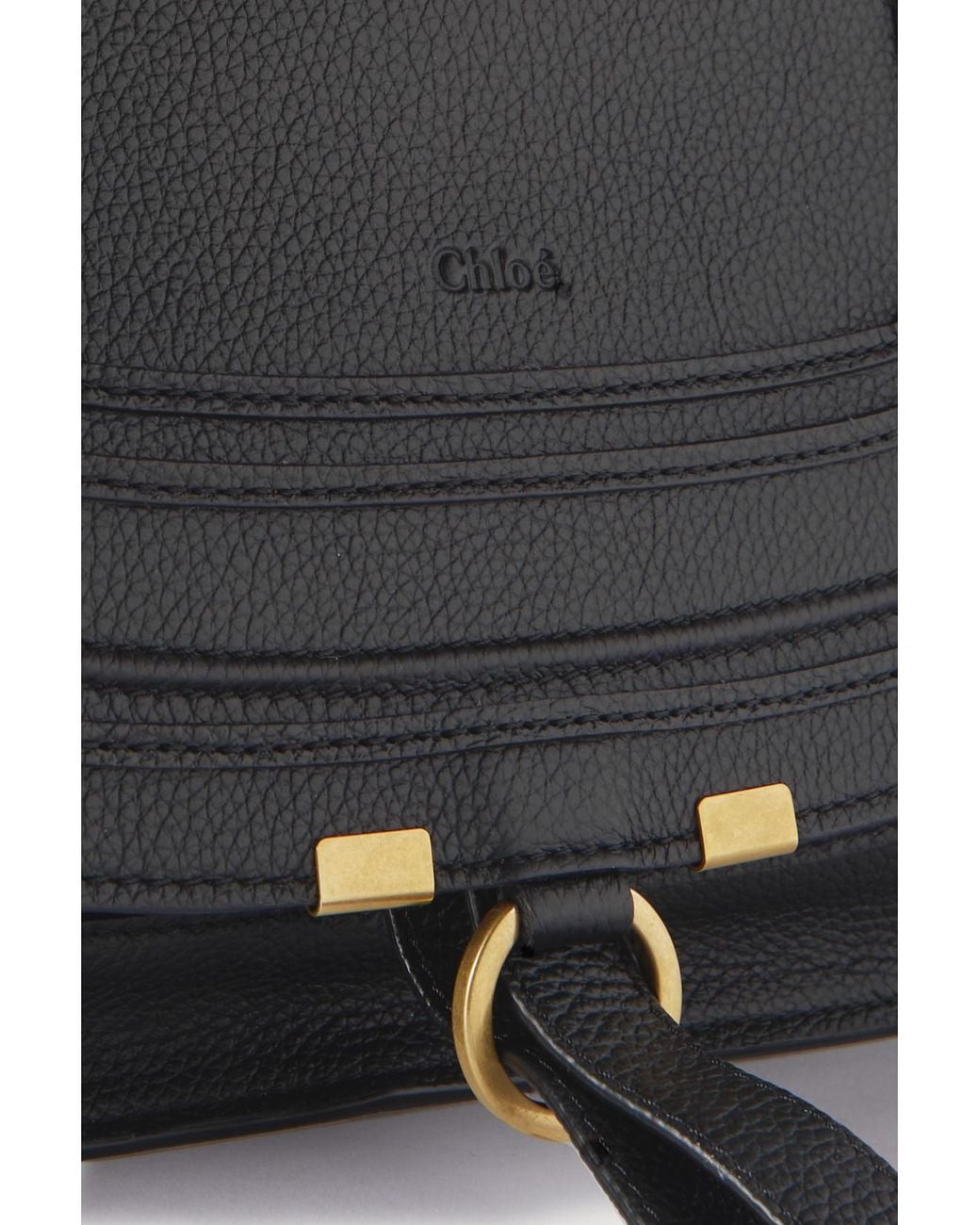 Chloé Black Marcie Medium Textured-Leather Top-Handle Bag