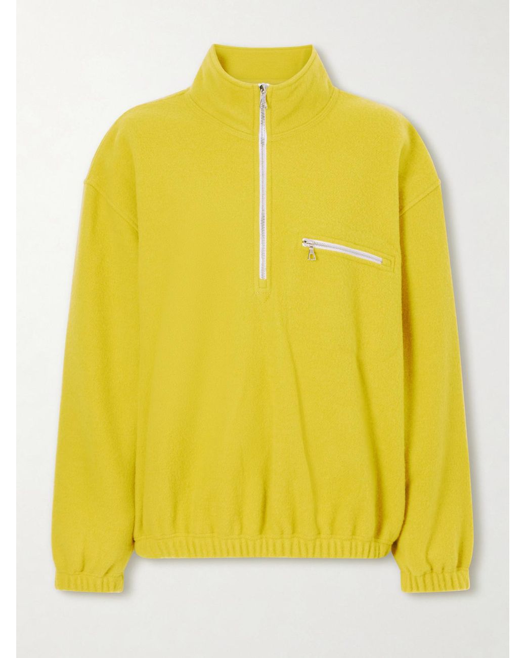 Rier Yellow Polar Wool-Fleece Half-Zip Sweatshirt