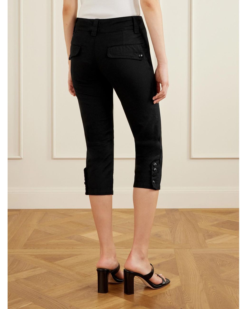 Isabel Marant Black Berna Cotton-Twill Capri Pants