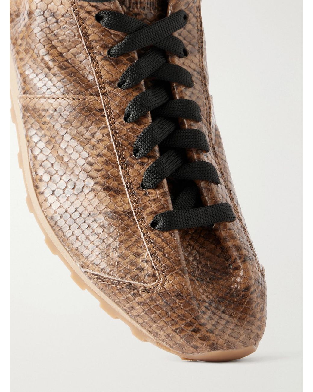 Jacquemus Brown Les Tennis Snake-Effect Leather Sneakers