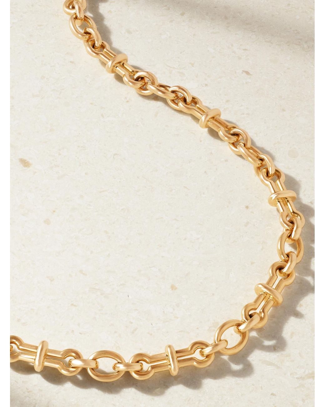 David Webb Natural Barbell 18-Karat Chain Necklace