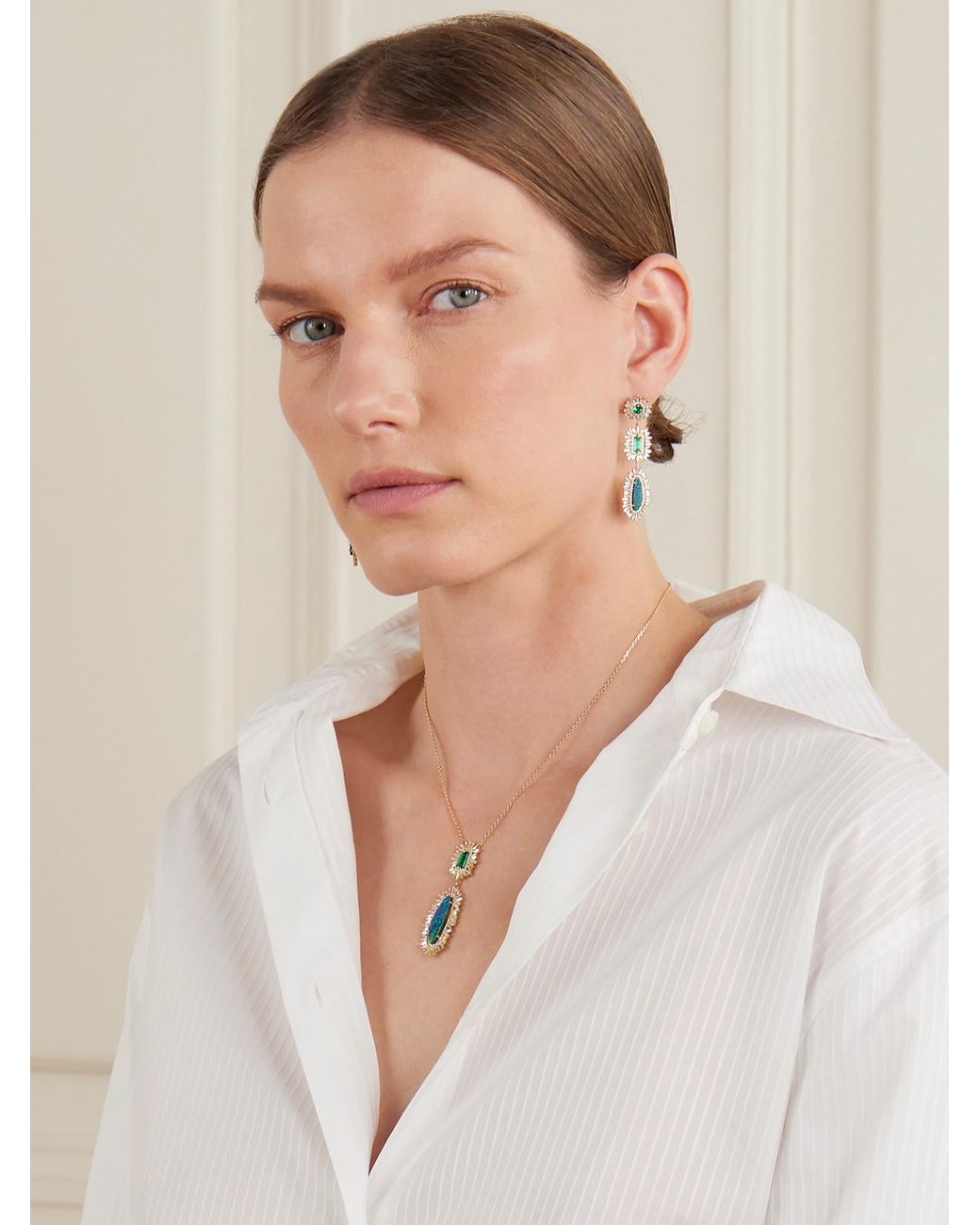 Suzanne Kalan Natural 18-Karat Multi-Stone Necklace