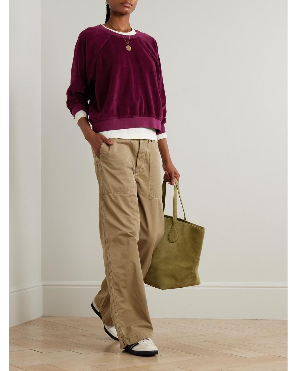 Suzie Kondi Purple Samos Cotton-Blend Velour Sweatshirt