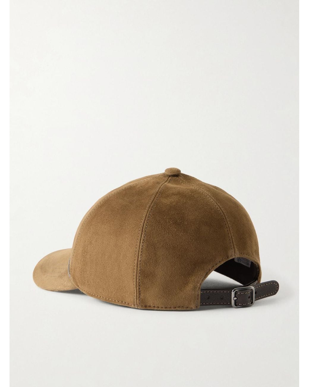 Brunello Cucinelli Brown Monili-Embellished Suede Baseball Cap
