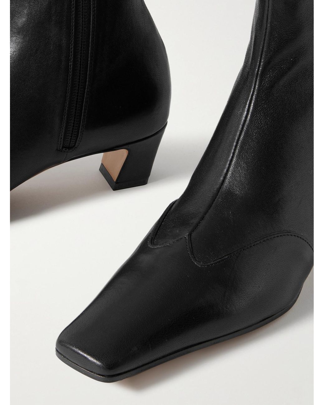 Khaite Black Nevada 40 Leather Ankle Boots