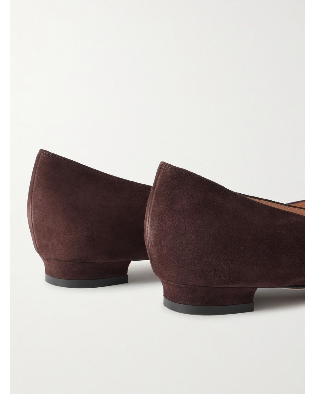 Manolo Blahnik Brown Bb Suede Ballet Flats