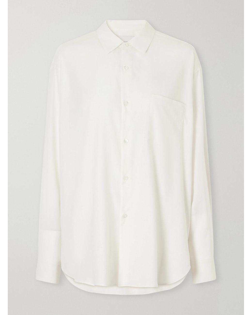 Ssstein White Cotton And Silk-Blend Shirt