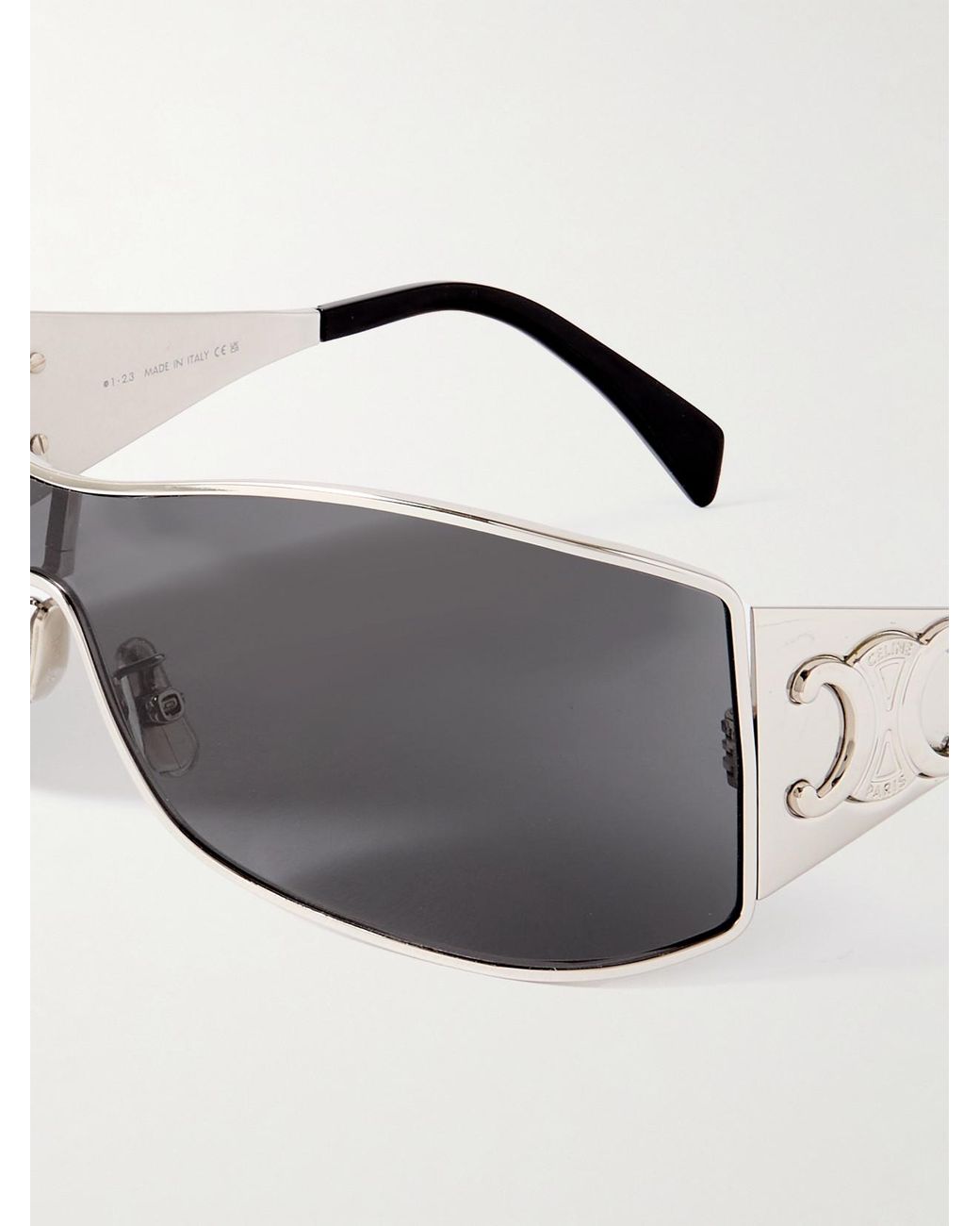 Céline Gray Rectangular-Frame-Tone Sunglasses