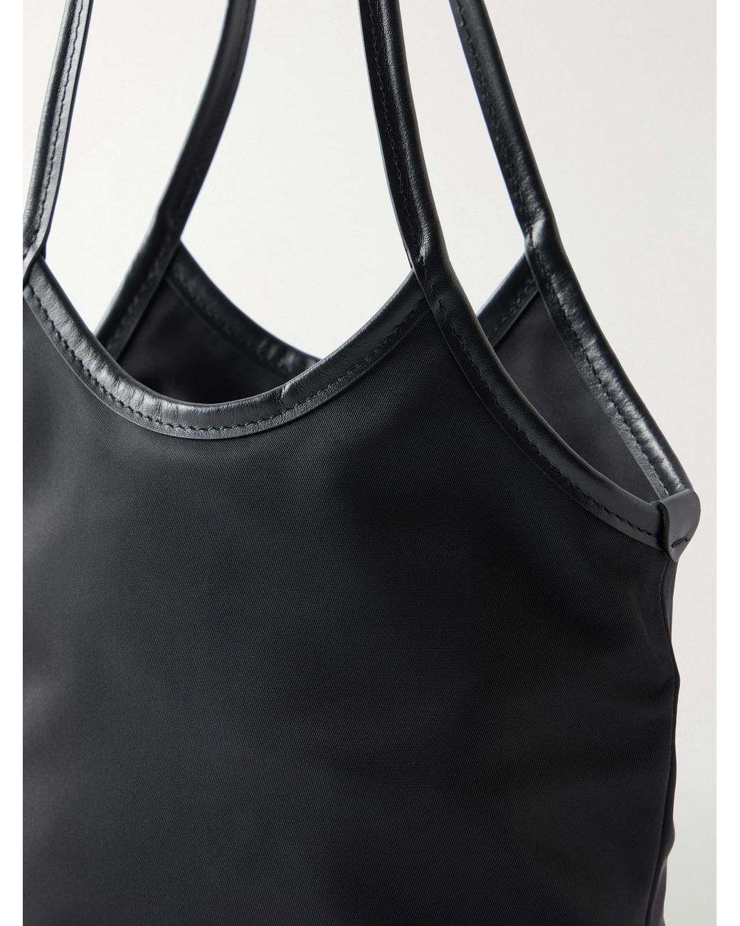 Valesque White Cami Small Leather-Trimmed Satin Shoulder Bag