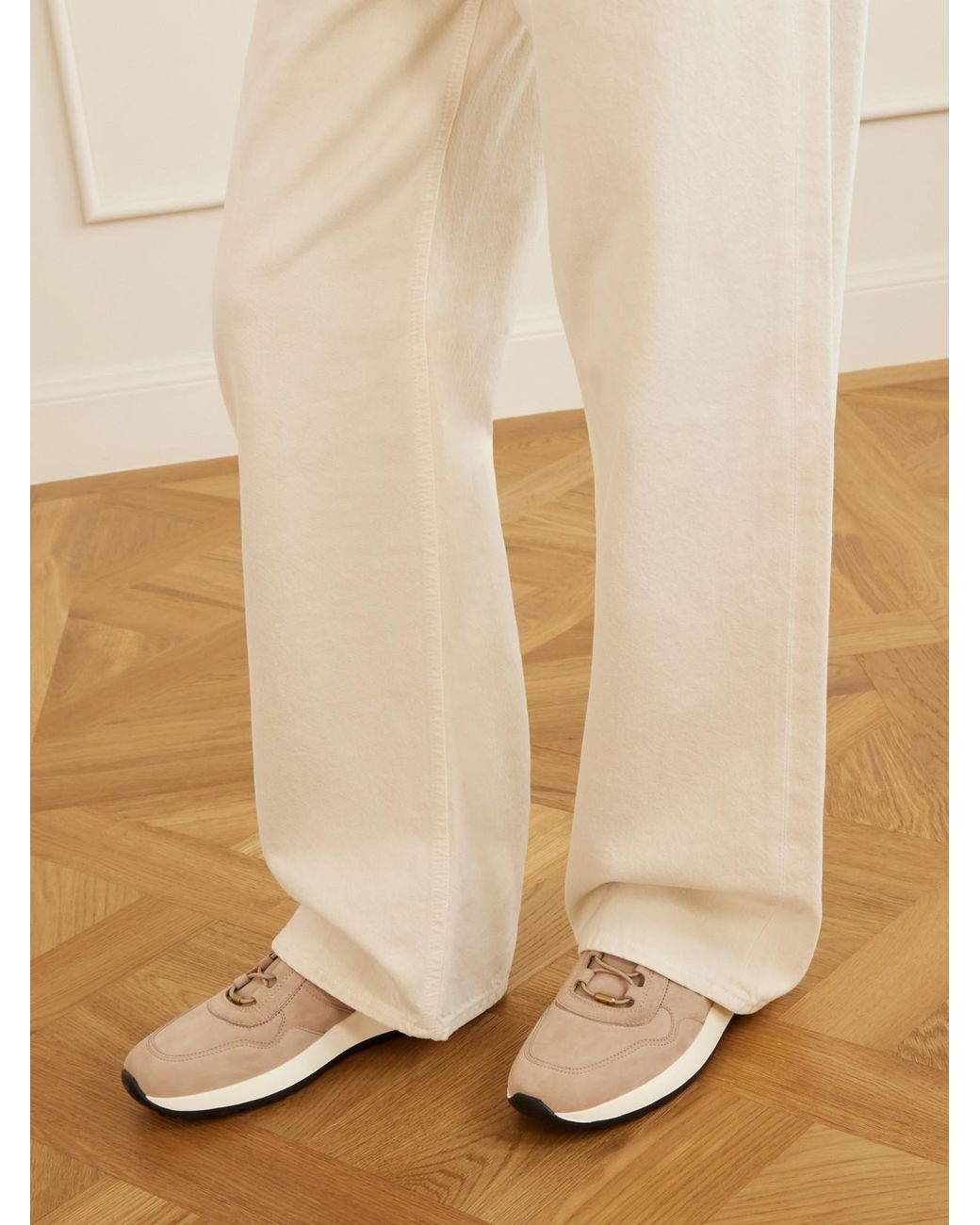 Tod's White Dot Nubuck Sneakers