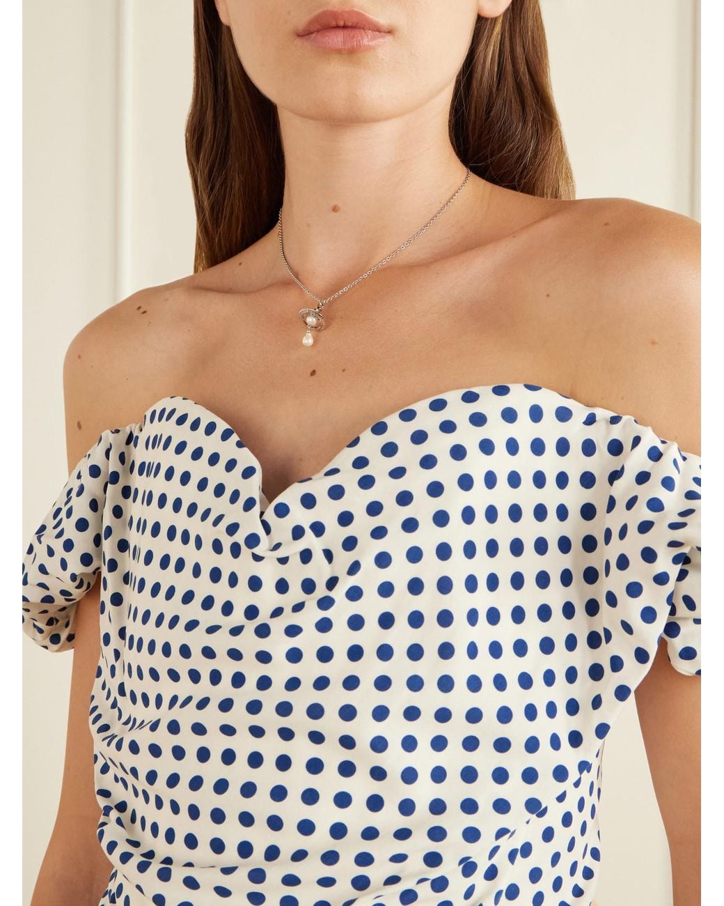 Vivienne Westwood White Aleksa Orb-Detailed Pearl-Effect-Tone Necklace