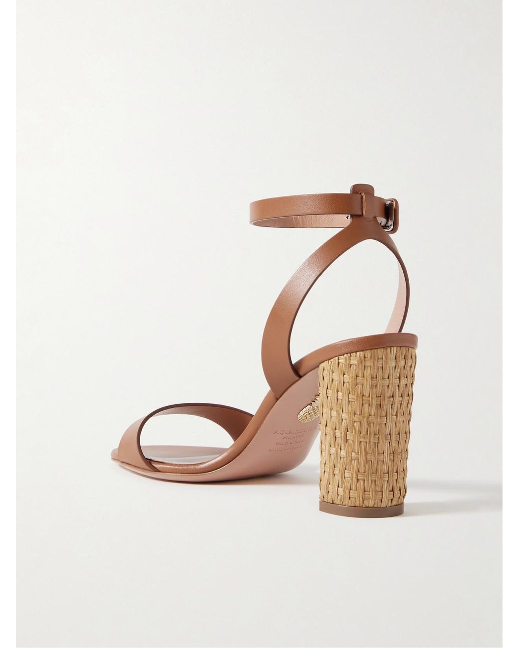 Aquazzura Natural Sunseeker 85 Leather Sandals