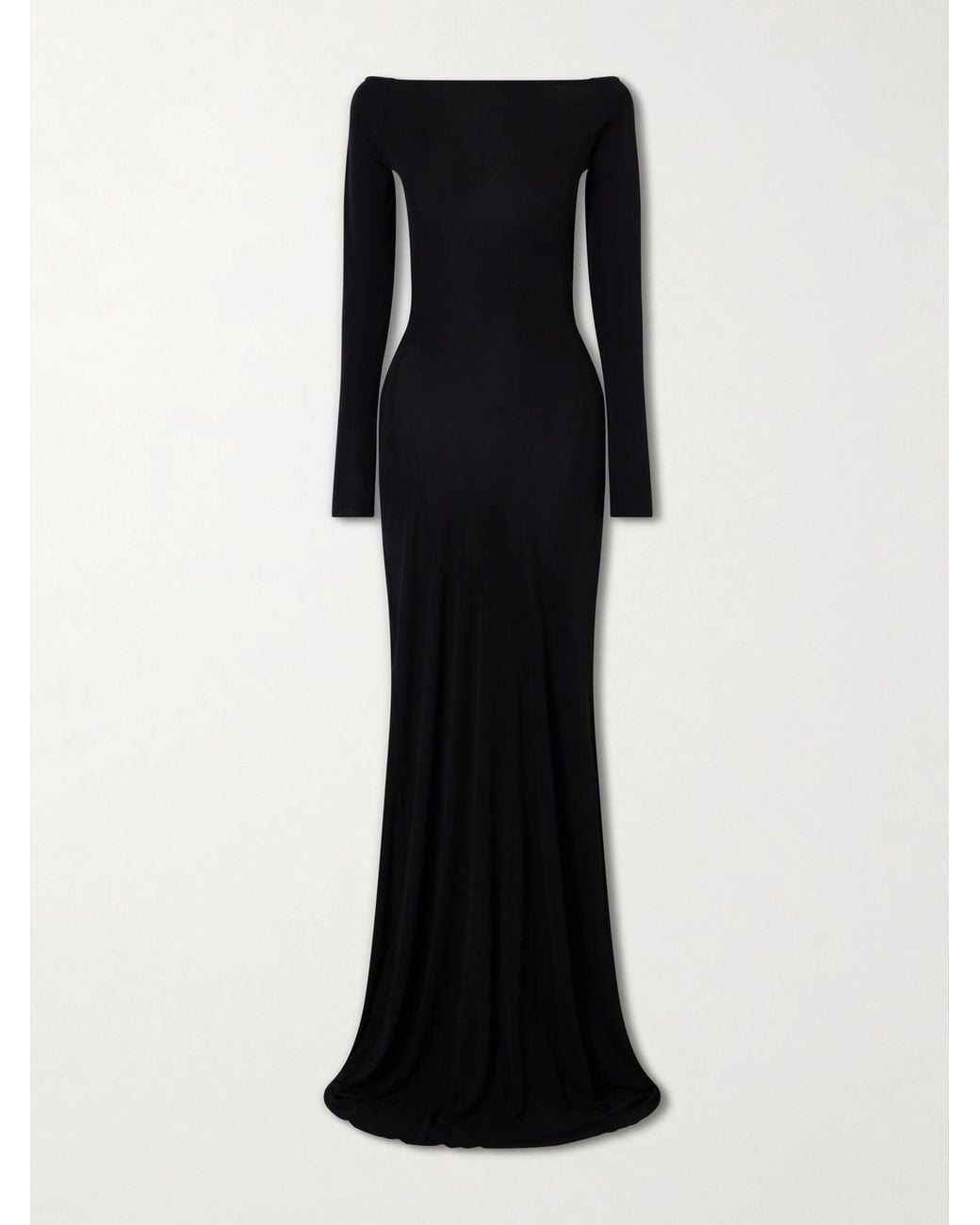 Alex Perry Black Open-Back Jersey Gown