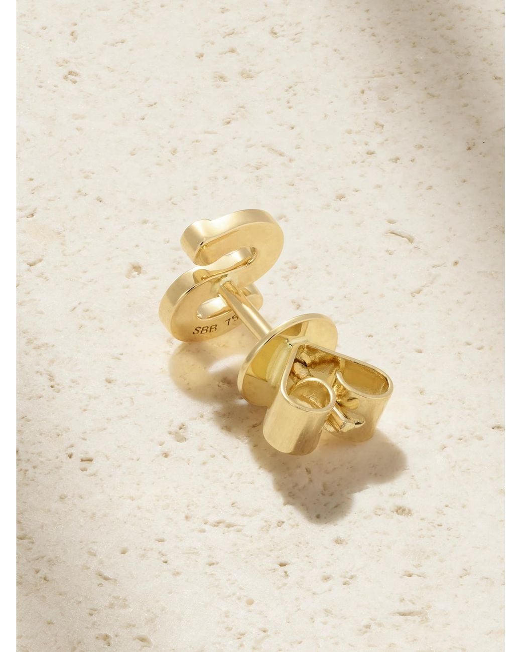 Sophie Bille Brahe Natural Petite Letter 18-Karat Recycled Diamond Single Earring