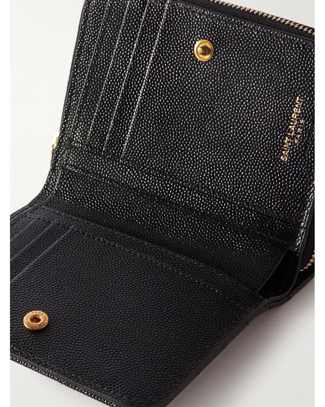 Saint Laurent Black Monogramme Quilted Textured-Leather Wallet