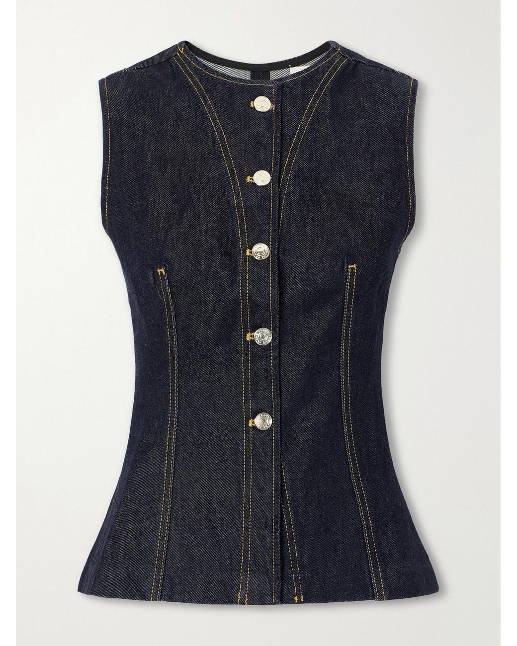 FRAME Blue The Form Denim Vest