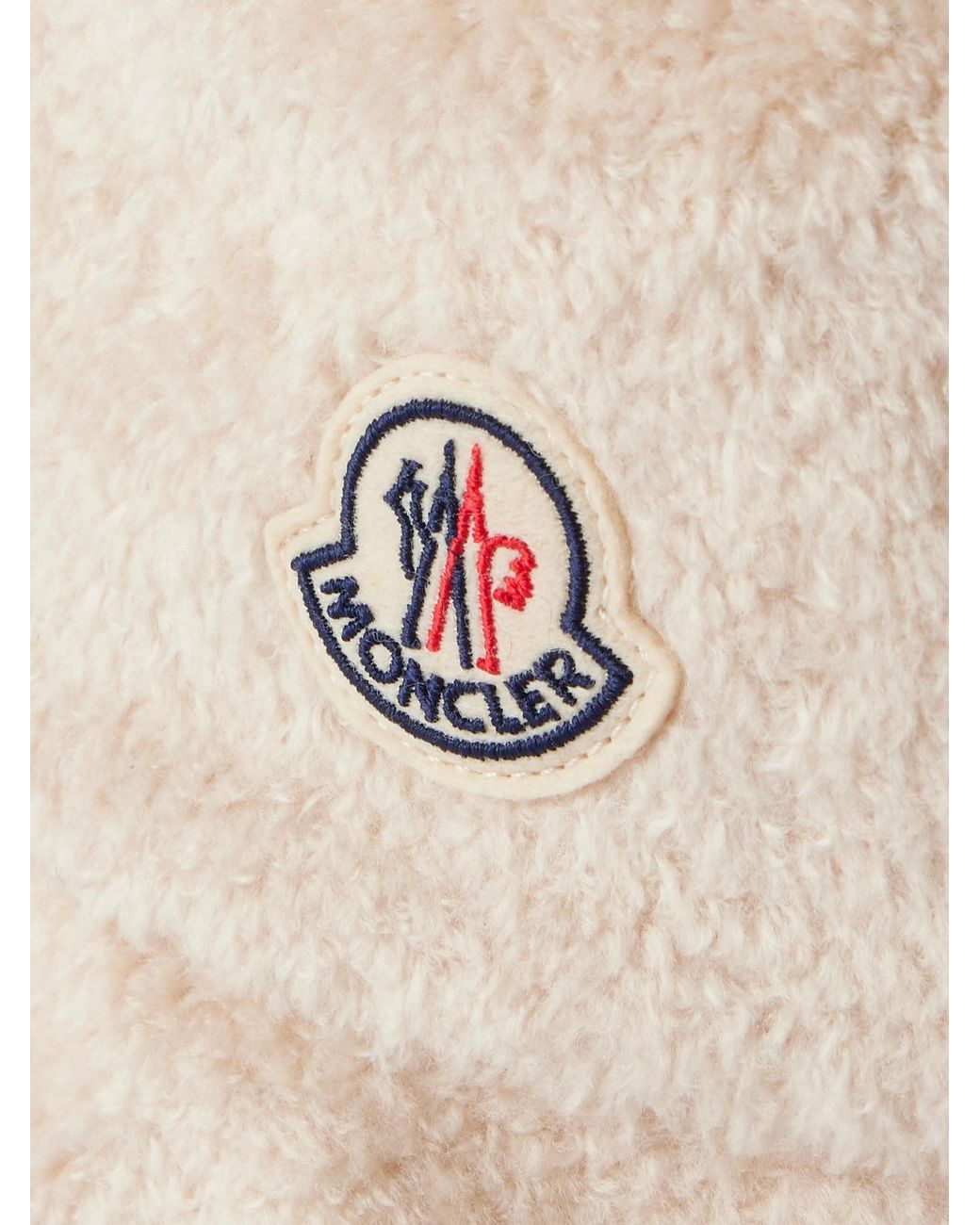 Moncler Natural Embroidered Fleece Bucket Hat