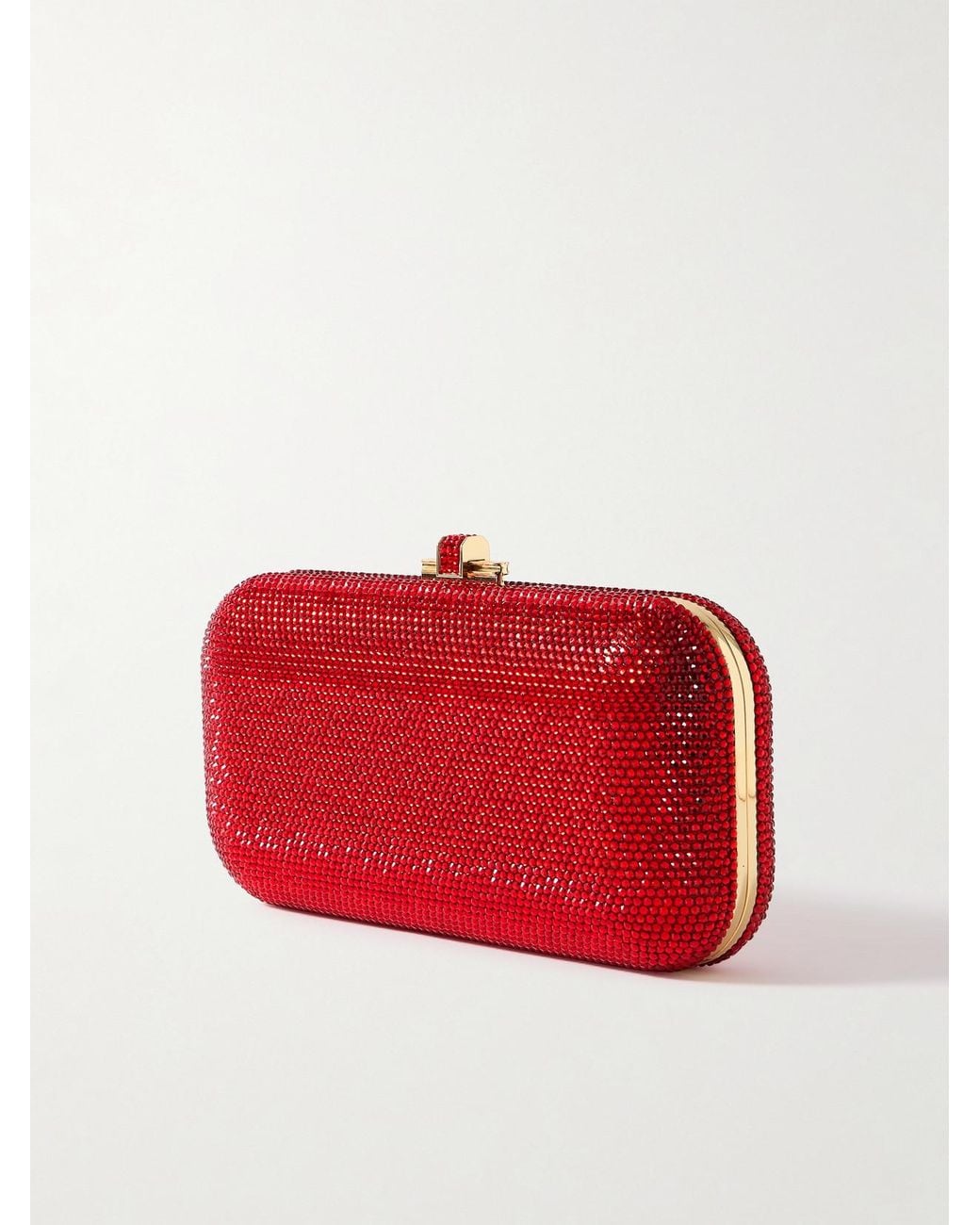 Judith Leiber Red Long Slide Crystal-Embellished-Tone Clutch