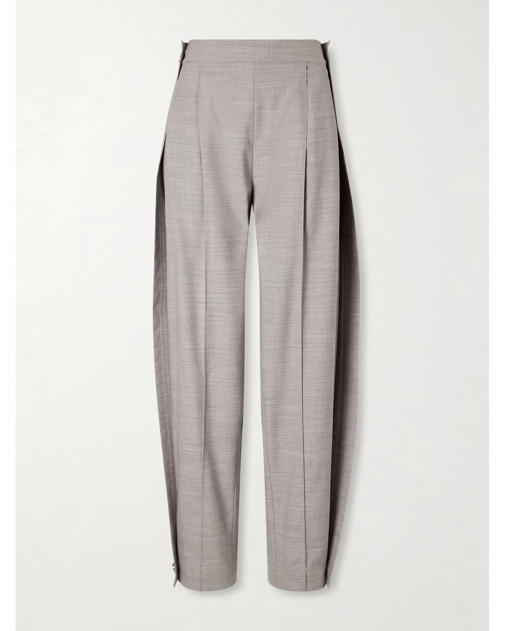 Zimmermann Gray Valiant Pleated Wool-Blend Twill Tapered Pants