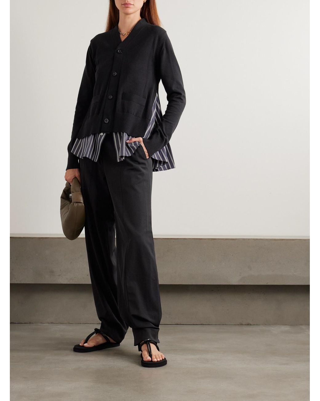 トップス Sacai Cashmere Blend Zebra Cardigan Sacai Layered Knit Cardigan | Saks Fifth Avenue