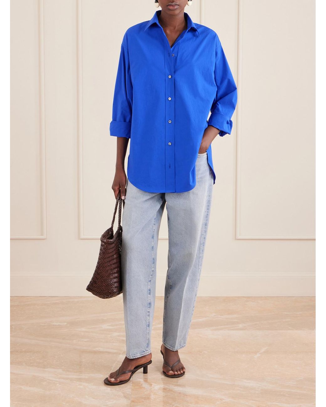 Agolde Blue Sona Cotton-Blend Shirt