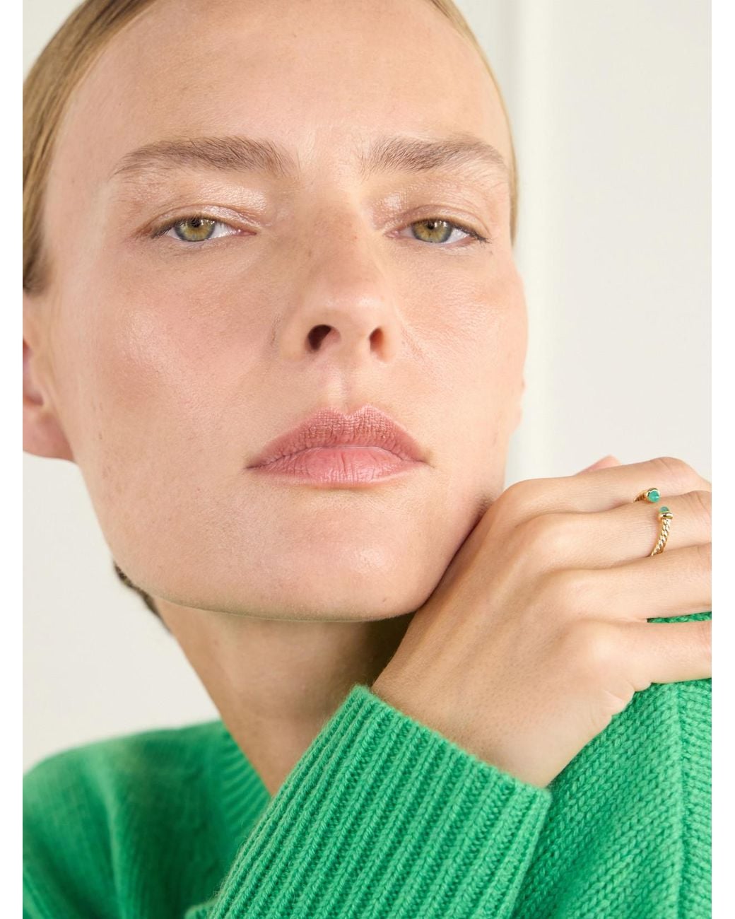 David Yurman Natural Micro Cablespira Flex 18-Karat Emerald Ring