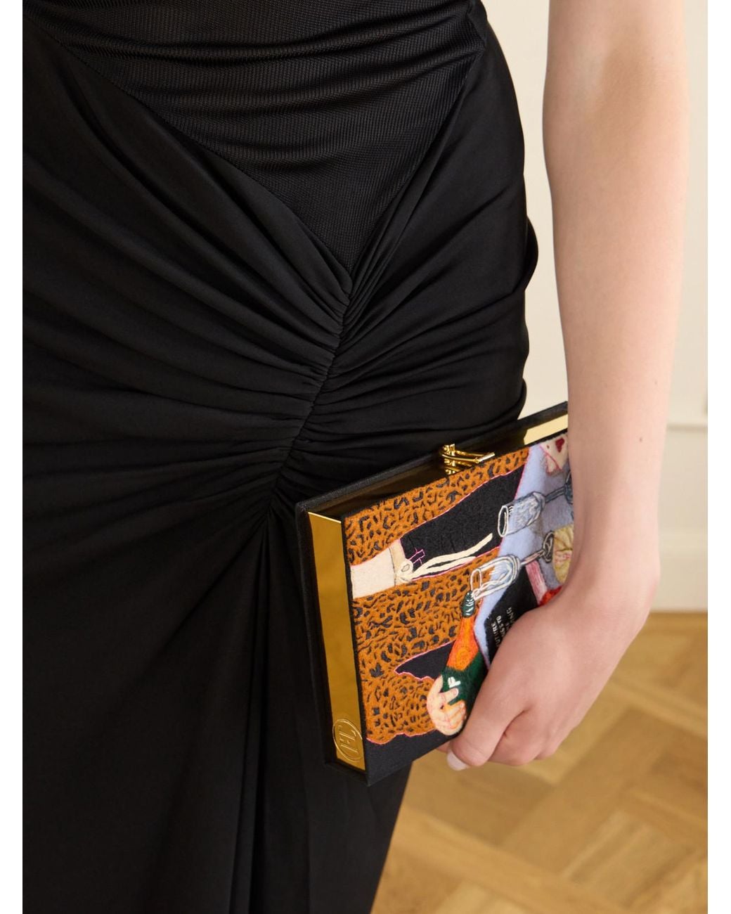Olympia Le-Tan Multicolor The Loving Embroidered Canvas Clutch