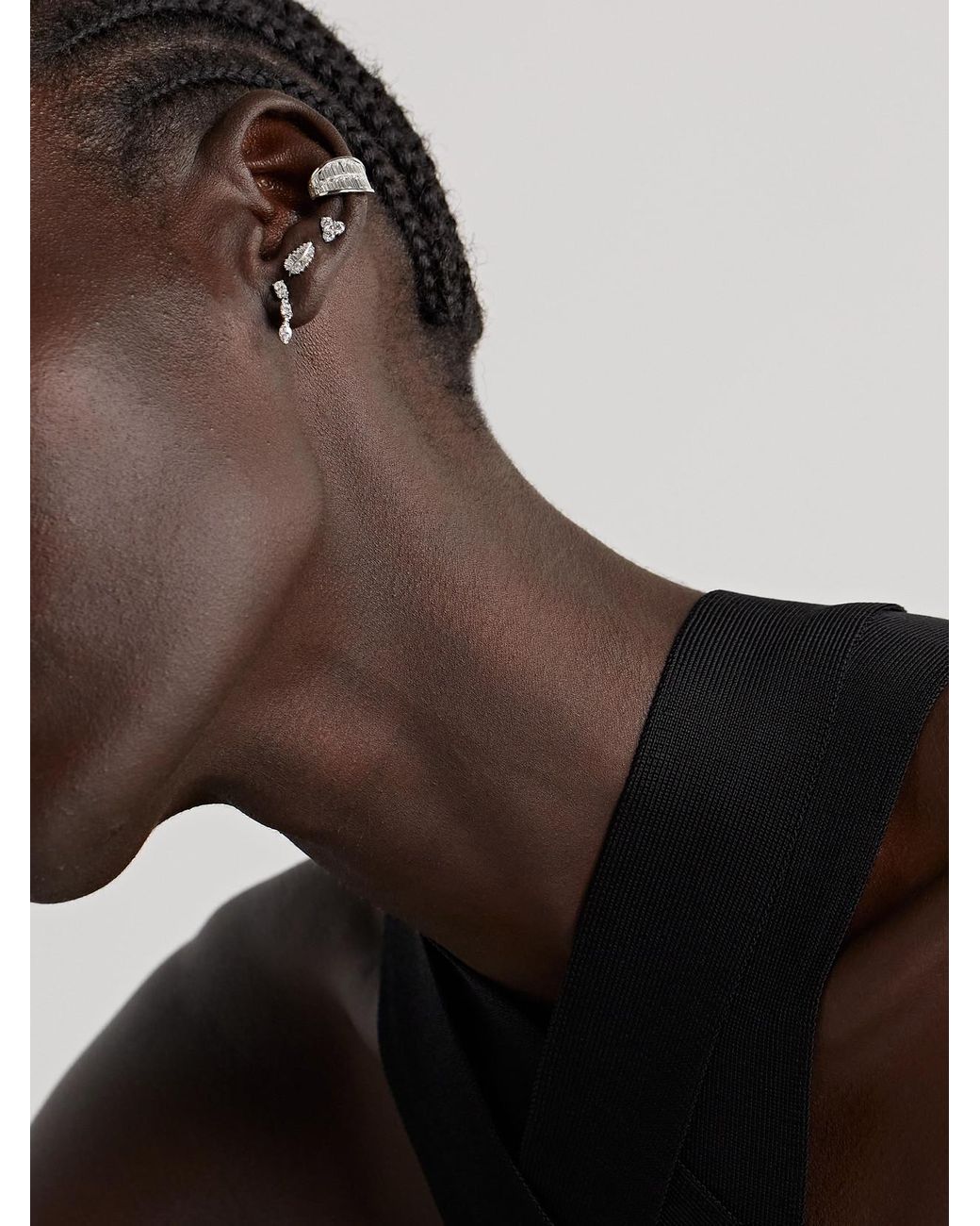 Anita Ko Natural Trillion 18-Karat Diamond Earrings