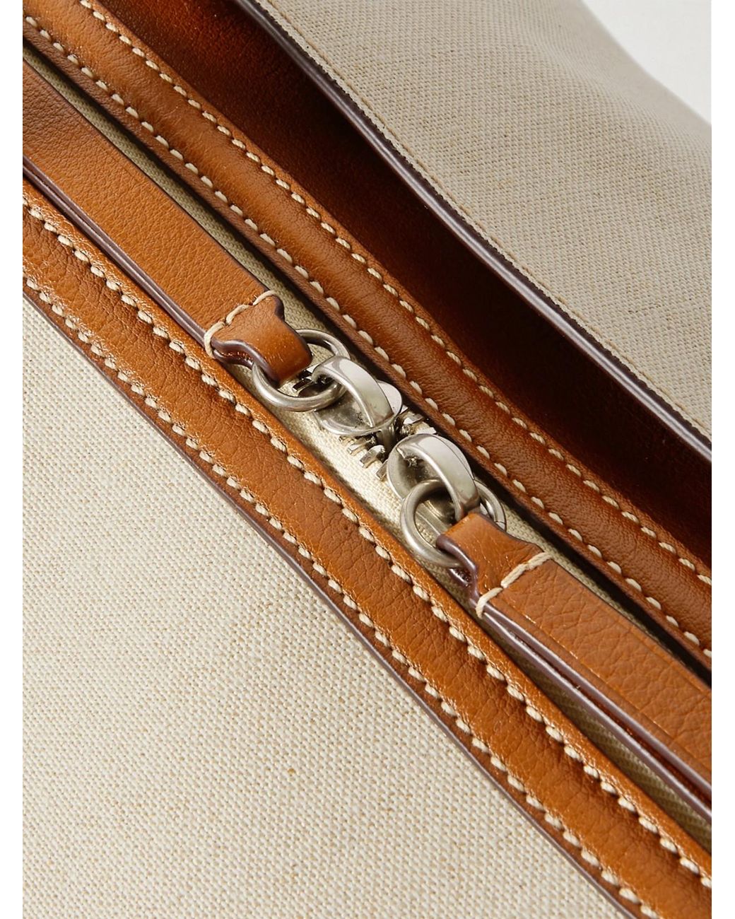 Metier Natural Vérité Weekend Leather-Trimmed Linen-Canvas Tote