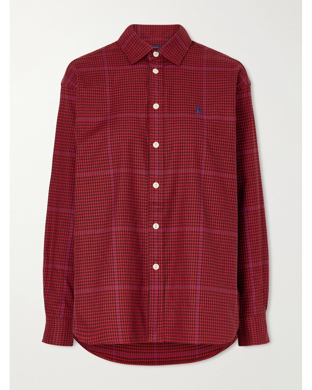 Polo Ralph Lauren Logo-Embroidered Gingham Cotton-Flannel Shirt