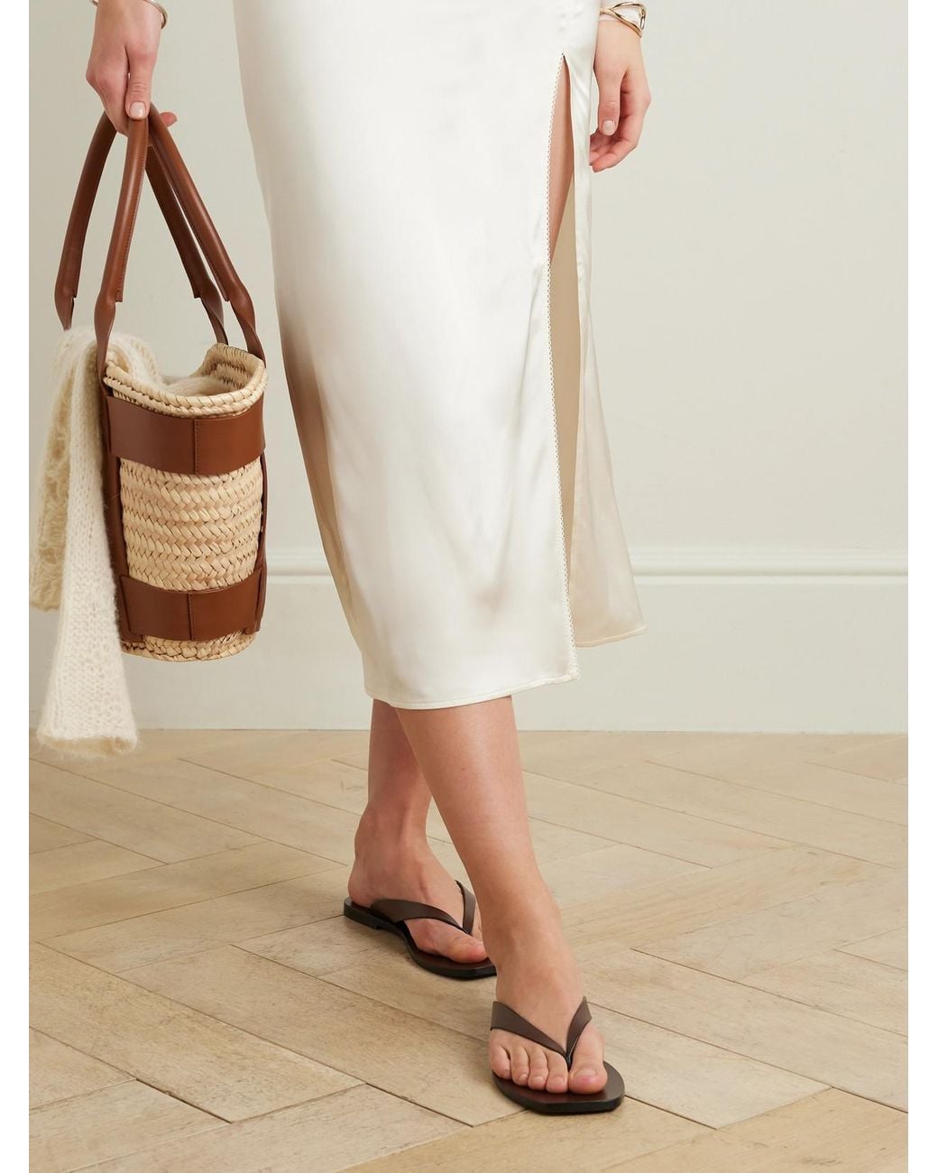 A.Emery Brown Kinto Leather Flip Flops