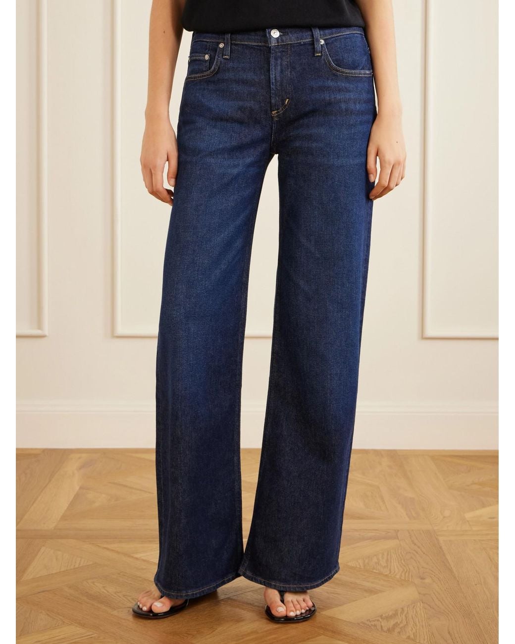 Citizens of Humanity Blue Nora Mid-Rise Wide-Leg Jeans