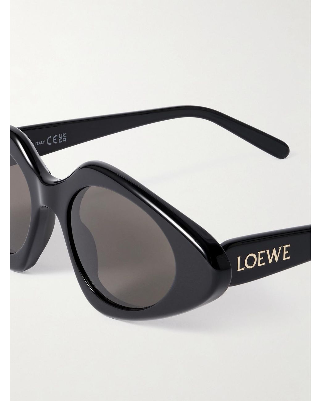 Loewe Black Slim Cat-Eye Acetate Sunglasses