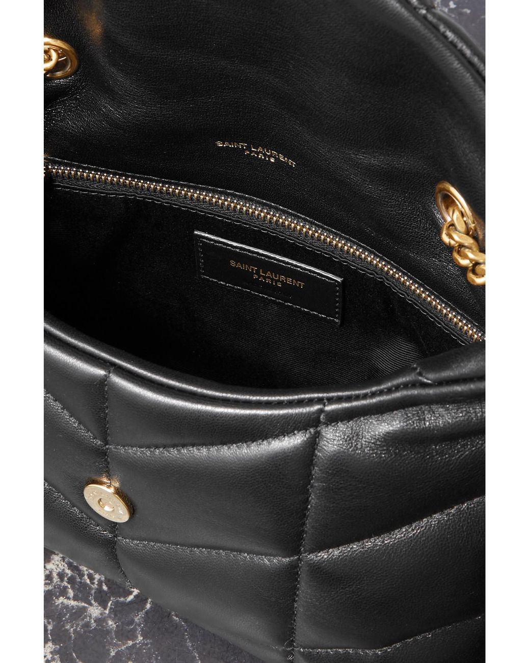 Saint Laurent Black Toy Puffer Mini Matelassé Leather Shoulder Bag