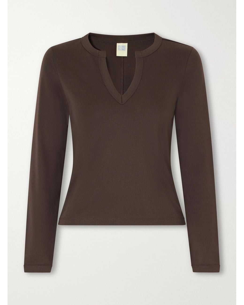 Flore Flore Brown Iman Organic Cotton-Jersey T-Shirt