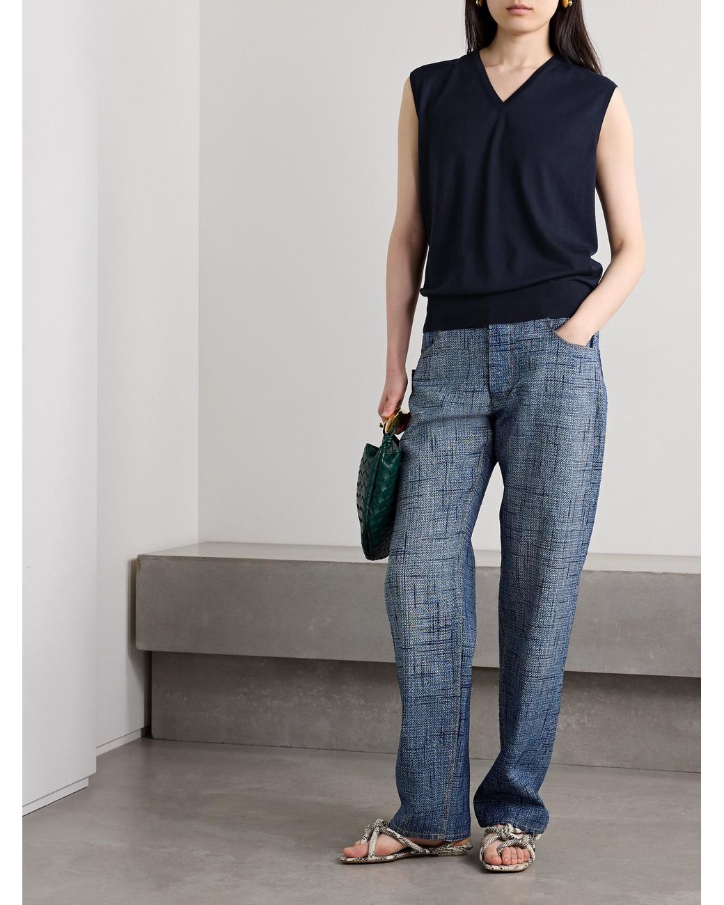 Bottega Veneta Blue Cashmere-Blend Vest