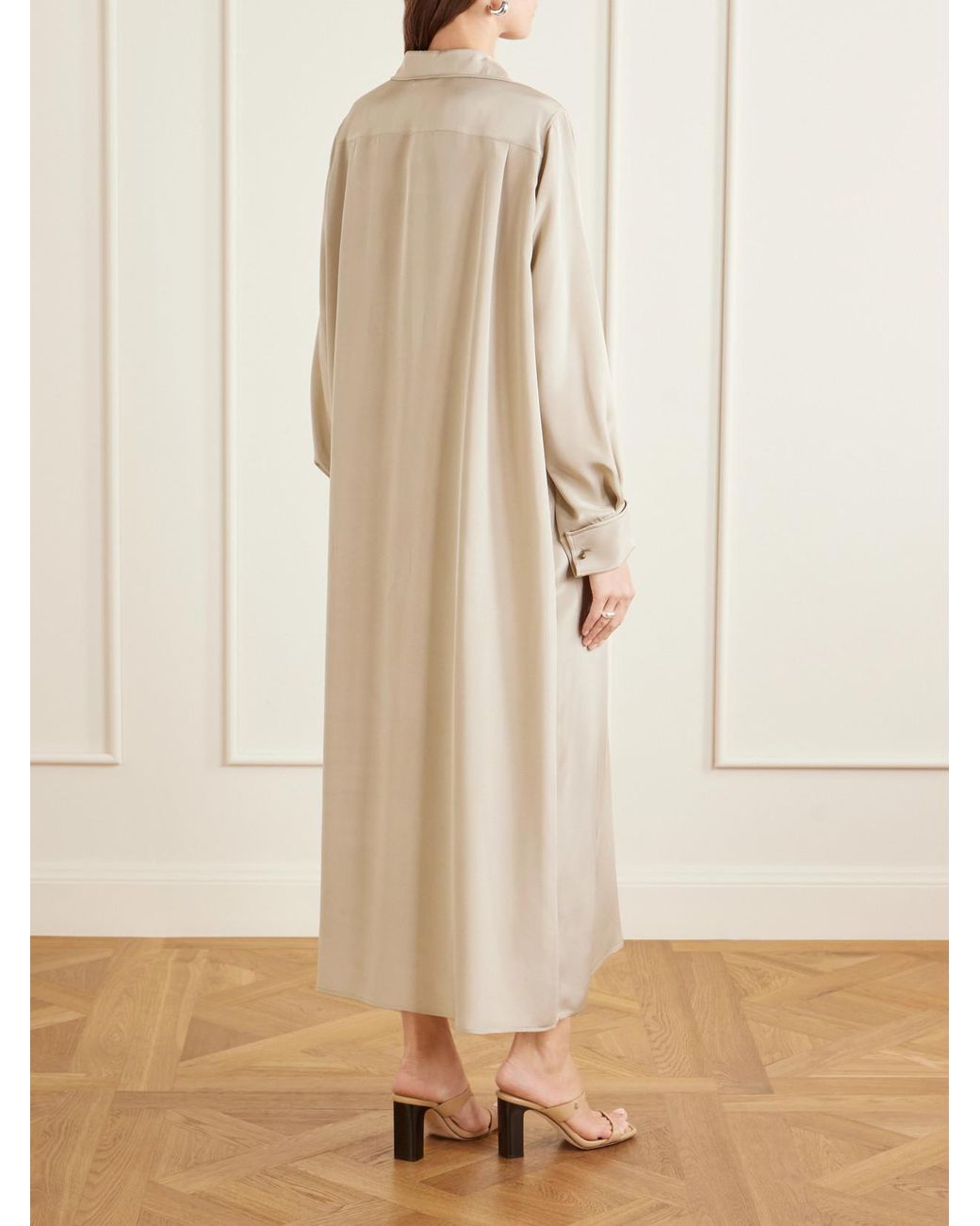 Max Mara Natural Gambero Silk-Crepe De Chine Midi Dress