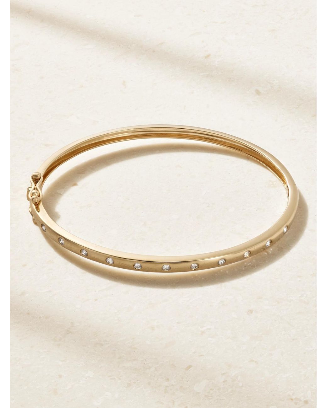 STONE AND STRAND Natural Dainty Together Forever 14-Karat Diamond Bangle