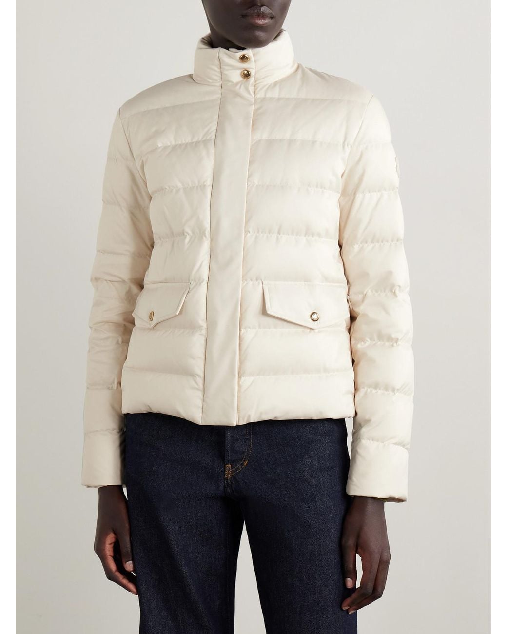 Moncler Natural Bessettes Quilted Shell Down Jacket