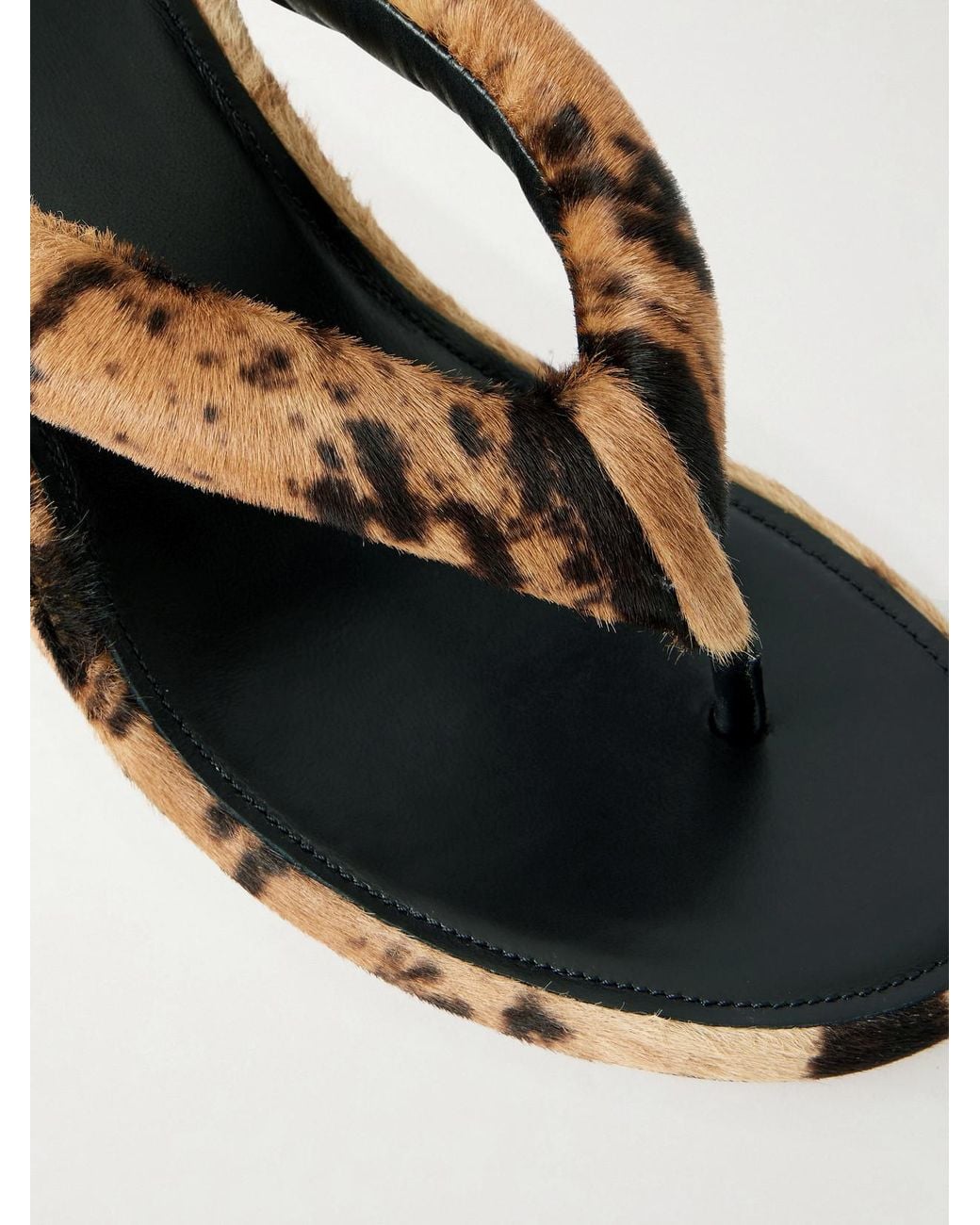 Balenciaga Brown Gaeta Leopard-Print Pony Hair Wedge Mules
