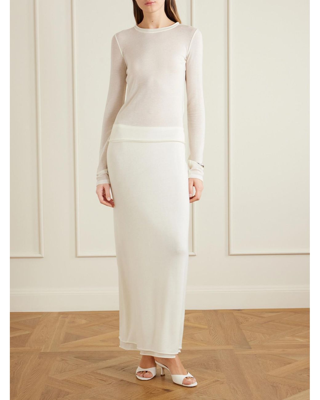 Colleen Allen White Tencel Modal-Blend T-Shirt