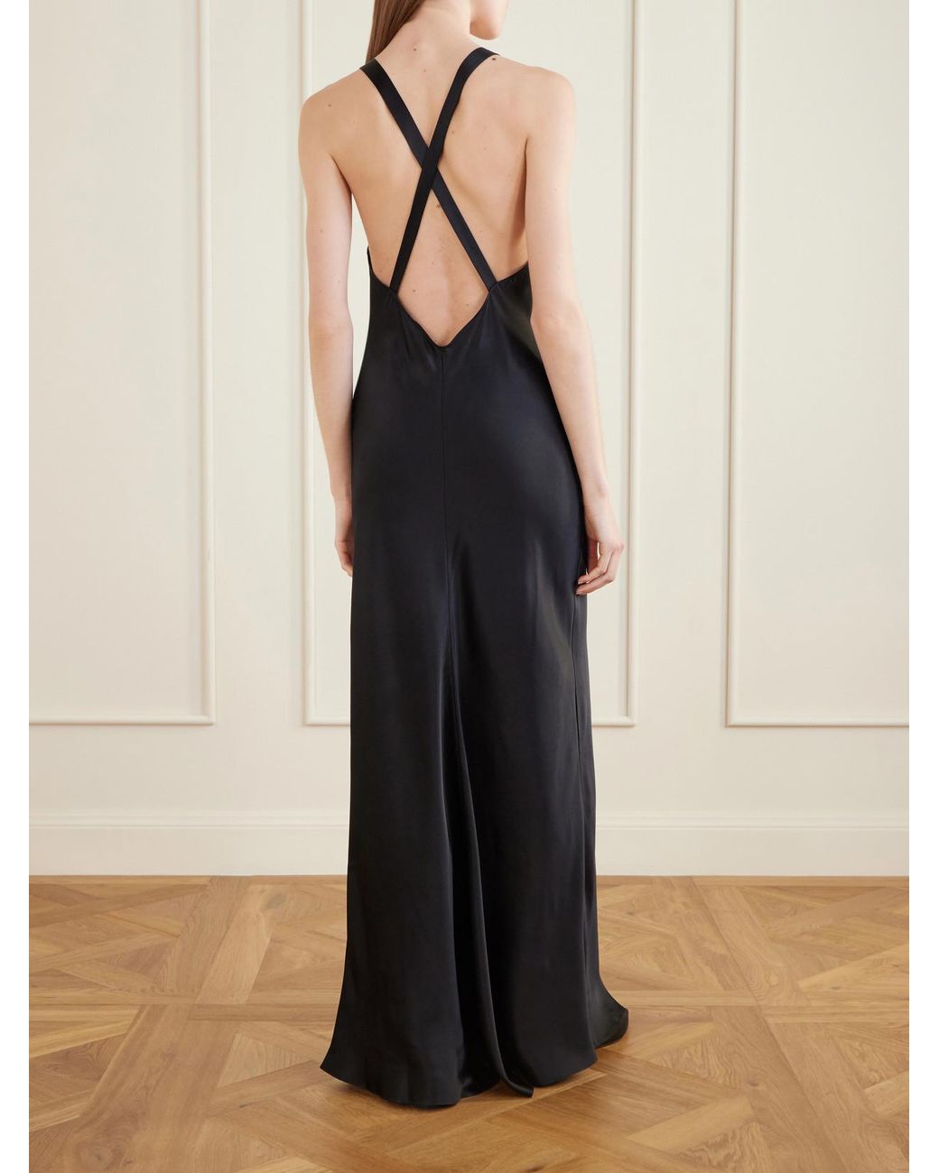Nili Lotan Blue Aline Silk-Charmeuse Gown